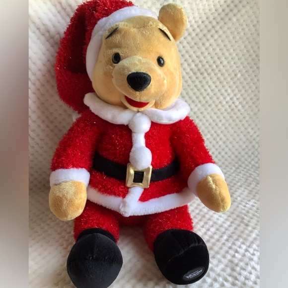 Disney Store Exclusive Winnie the Pooh as Santa Plush Stuffed Animal Toy - Picture 4 of 13